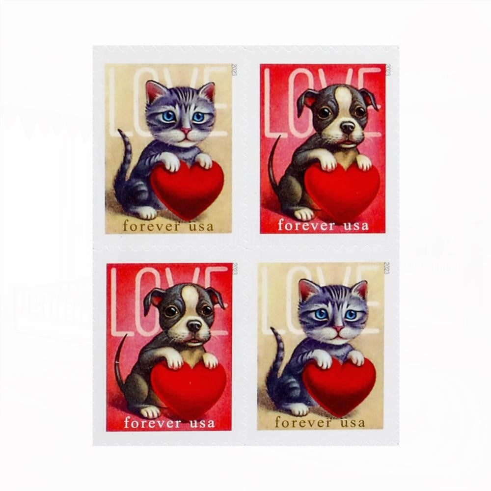 2023 First-Class Forever Stamps - Love: Kitten & Puppy