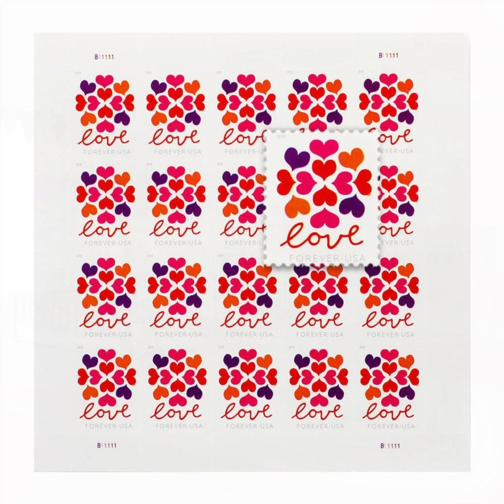 2019 US Heart Blossom Forever First-Class Postage Stamps Wedding