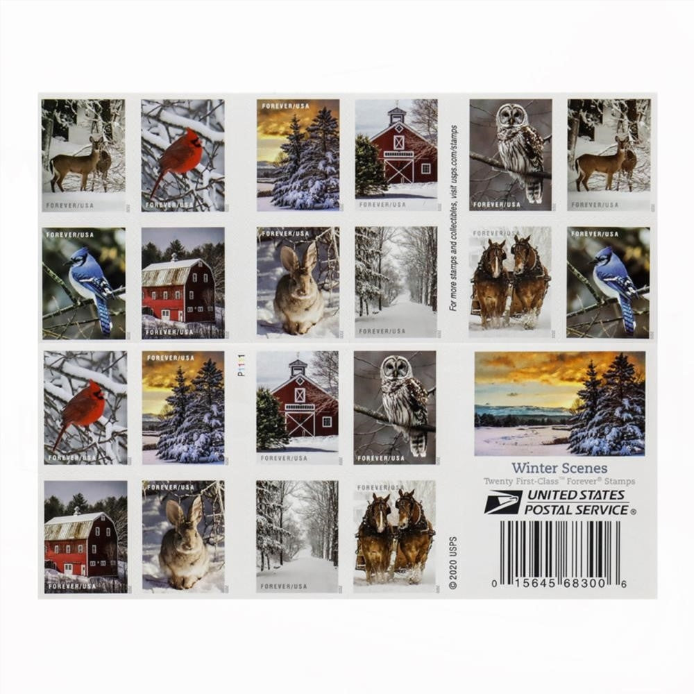 2020 US 'Winter Scenes' Forever Postage Stamps