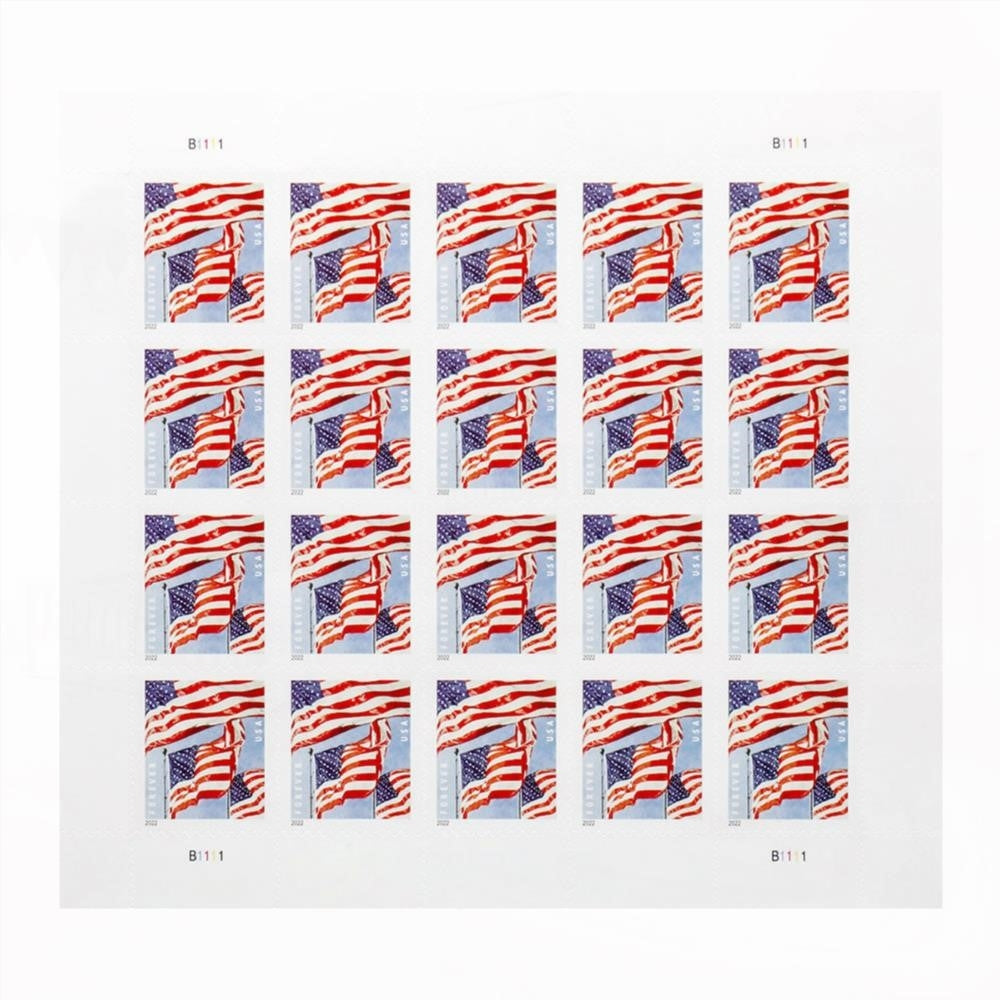 Panes U.S. Flags 2022 Forever Stamps